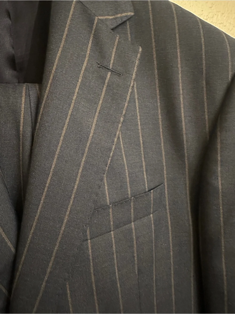 Vitale Barberis Canonico 100% Wool Navy Pinstripe Suit 42R Made in Canada